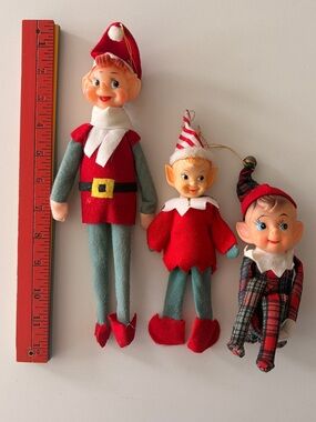Vintage 1950s pixie elves set of 3